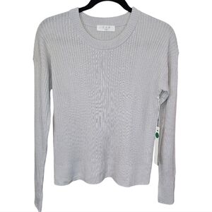 REVOLVE One Grey Day Ribbed Crew Neck Long Sleeve Top NWT Size Small